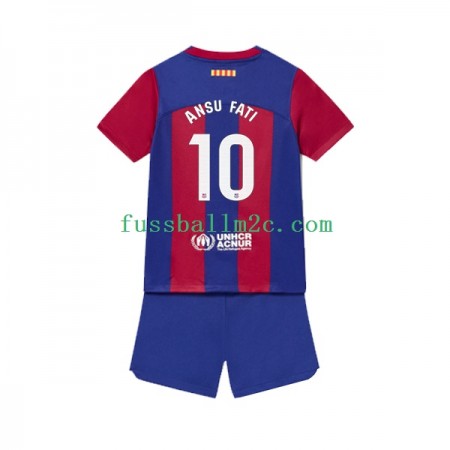 Fußballtrikots FC Barcelona Ansu Fati 10 Kinder Heim Trikotsatz 2023-2024